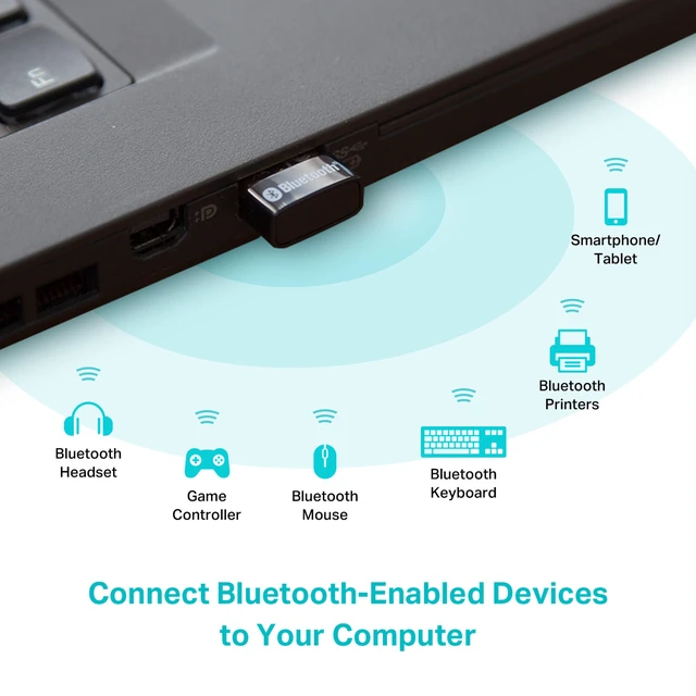 Alt view image 2 of 7 - USB Bluetooth Adapter for PC - Bluetooth 5.4 USB Dongle Receiver | Plug and Play, Nano Design, EDR & BLE, Supports Windows 11/10/8.1/7 for Desktop, Laptop, Keyboard, Mouse, etc (UB500