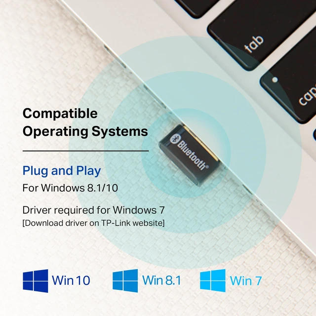 Alt view image 4 of 7 - USB Bluetooth Adapter for PC - Bluetooth 5.4 USB Dongle Receiver | Plug and Play, Nano Design, EDR & BLE, Supports Windows 11/10/8.1/7 for Desktop, Laptop, Keyboard, Mouse, etc (UB500