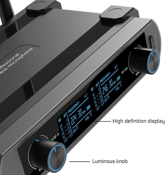 Alt view image 2 of 5 - 2 Wireless Microphone System Range 300 ft | Ideal for Church, Karaoke, Dj Party