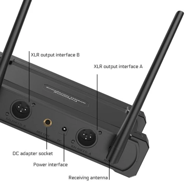 Alt view image 3 of 5 - 2 Wireless Microphone System Range 300 ft | Ideal for Church, Karaoke, Dj Party