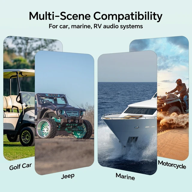 Alt view image 4 of 7 - Marine Wireless Music Stream Audio Receiver (AP-BTM-1200), Blutooth 5.0 Adaptor, RCA Stereo Outputs, Perfect for Marine, ATV, UTV, Golf Car, Home Music