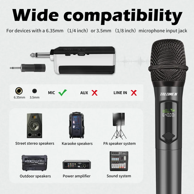Alt view image 2 of 7 - Wireless Microphones, Professional Dual Karaoke Microphone for Singing, Handheld Cordless Dynamic Mic System with Rechargeable Receiver(160 Ft) for Wedding, DJ, Speech, Church, Party, K602-BW