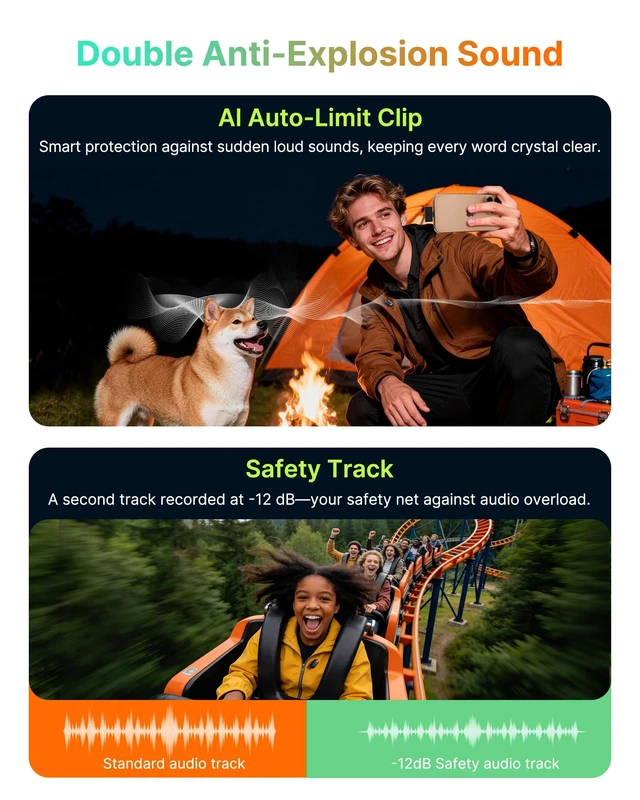 Alt view image 5 of 7 - Air SE Wireless Mini Microphone for iPhone 17/16/15 & Android, 48kHz/24-bit, AI Noise Cancellation, Clip on Content Creator Microphones for Interview YouTube TikTok Vlogging (2TX + USB-C RX)