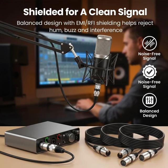 Alt view image 5 of 7 - Dual Shielding for Podcasters Streamers Mixers Powered Speakers and Desktop Audio Gear