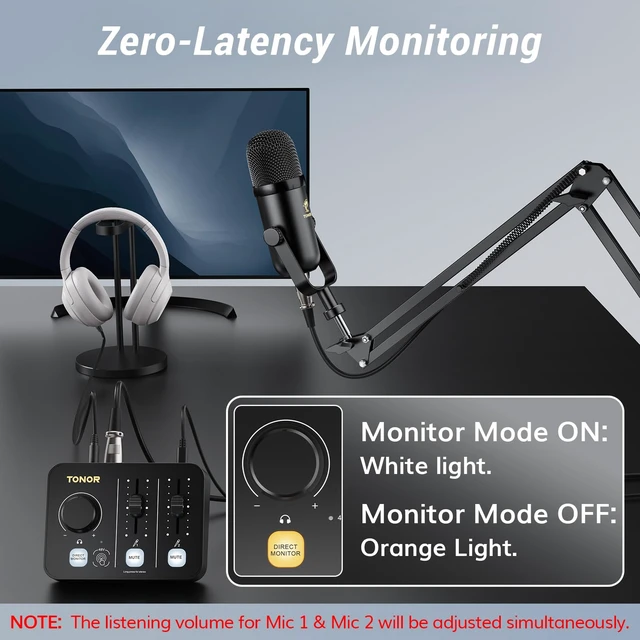 Alt view image 5 of 7 - Podcast Equipment Bundle for 2, Audio Mixer with Dynamic Microphone and Boom Arm Set, XLR Mic with Studio Audio Interface, Boom Arm, All-in-One Pack for Recording, Podcasting, Streaming, POD-2