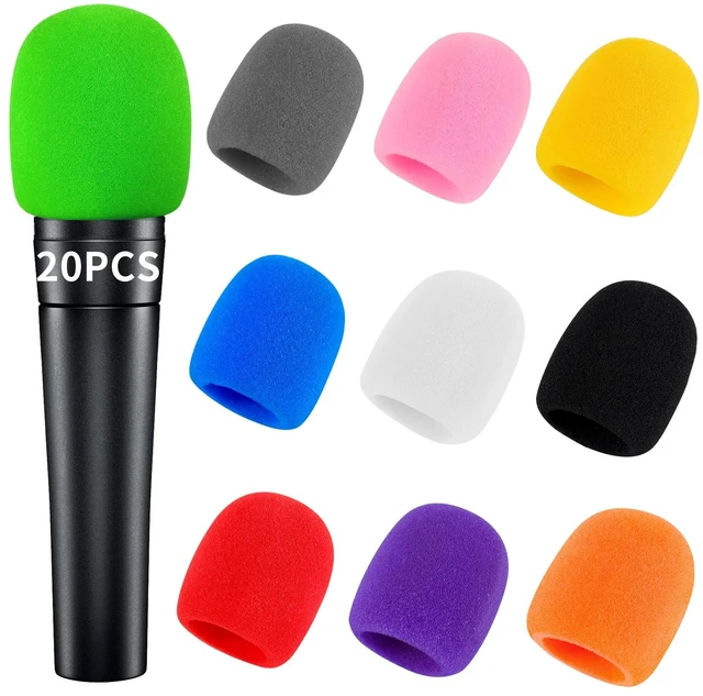 Main image of Pop Filter for Microphone Foam Microphone Covers Disposable Mic Covers for Microphones, 20Pcs Colorful Mic Windscreen Reusable Mic Foam Covers