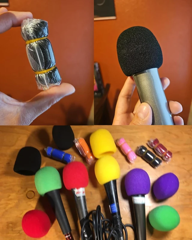 Alt view image 6 of 7 - Pop Filter for Microphone Foam Microphone Covers Disposable Mic Covers for Microphones, 20Pcs Colorful Mic Windscreen Reusable Mic Foam Covers