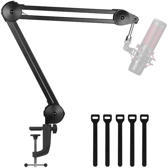 Main image of Mic Arm Desk Mount Microphone Stand Boom Arm for Blue Yeti | For Hyper X QuadCast SoloCast Fifine, Silent, Professional, 3.5 lb Weight Capacity, 28" Extendable, Adjustable Angles