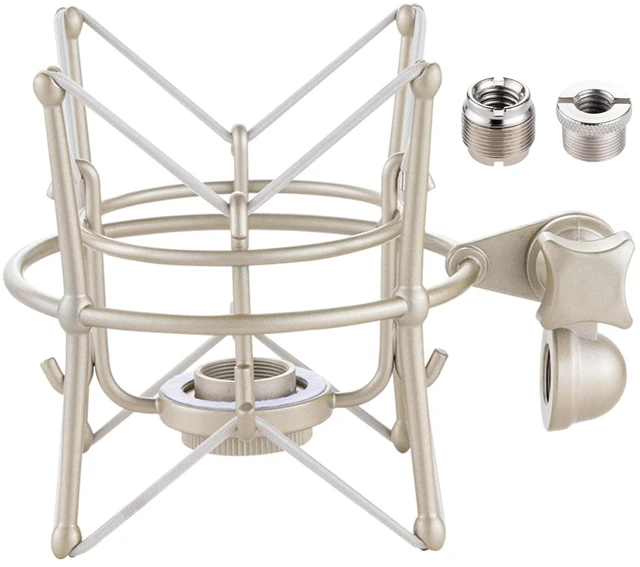Main image of Microphone Shock Mount, Metal Universal Mic Holder Spider Recording Mic Shockmount Stand Compatible with Many Condenser Mics for Samson Superlux MXL990 770 Tempo 2006 etc. (MX22-H)