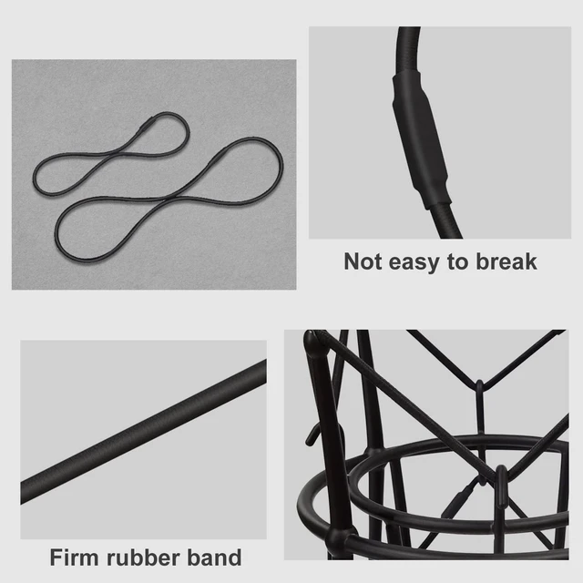 Alt view image 4 of 6 - Universal Elastic Bands Replacement, Anti-aging Rubber Ring for Microphone Shock Mount Holder Clamp Clip, Set of 4 (Black)