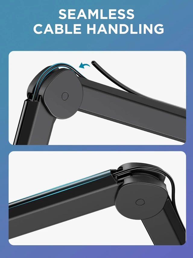 Alt view image 2 of 7 - Mic Arm Microphone Boom Arm Cable Management for Blue Yeti FIFINE | Desk Mount, Built-in Cable Channel, Extendable, Work with Shure, 3.5 lb Weight Capacity, Heavy-Duty, Easy-to-attach Clamp
