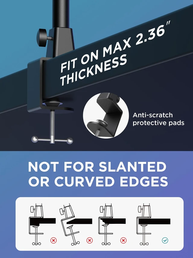Alt view image 7 of 7 - Mic Arm Microphone Boom Arm Cable Management for Blue Yeti FIFINE | Desk Mount, Built-in Cable Channel, Extendable, Work with Shure, 3.5 lb Weight Capacity, Heavy-Duty, Easy-to-attach Clamp