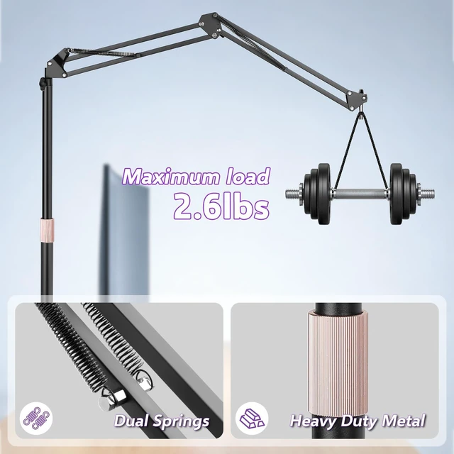 Alt view image 4 of 6 - Adjustable Mic Boom Arm with Extendable Height Rod, Premium Microphone Stand for HyperX QuadCast, Shure MV7, Blue Yeti, Perfect for Podcasts, Streaming, Gaming, Recording