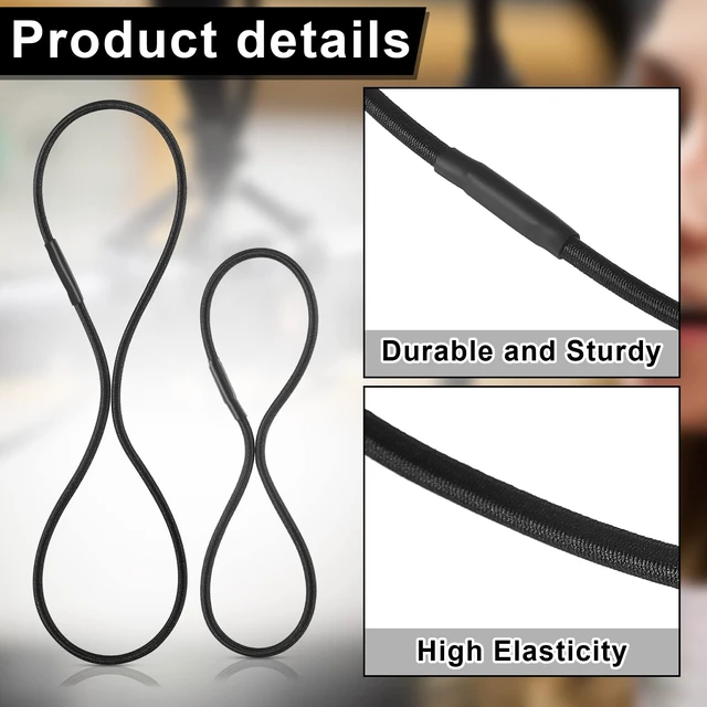 Alt view image 4 of 7 - 8 Pcs Black Microphone Shock Mount Rubber Ring | 2 Sizes, Universal Elastic Mic Shock Mount Bands, for Microphone Shock Mount Holder Clamp Clip