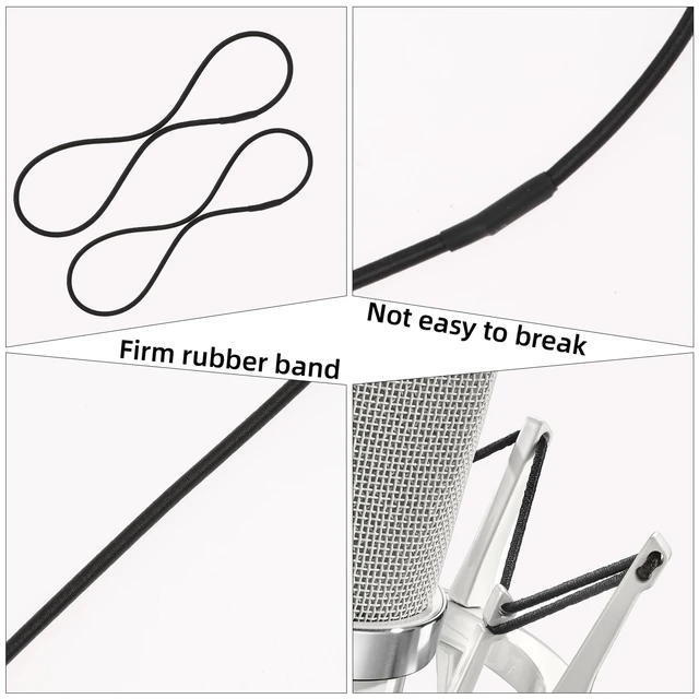 Alt view image 3 of 7 - 8PCS Microphone Shock Mount Rubber Ring, Black Universal Elastic Bands Replacement for Microphone Shock Mount Holder Clamp Clip (Black)