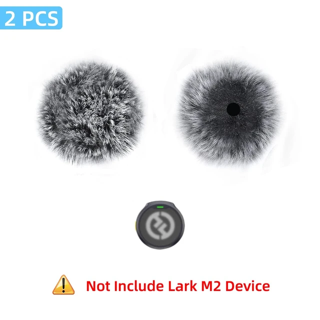 Alt view image 3 of 5 - 2 Packs Microphone Windscreen for Hollyland Lark M2, RIBIU-WMO1, BOYA Link3, maono Wireless Mic, Microphone Furry Wind Muff -Grey