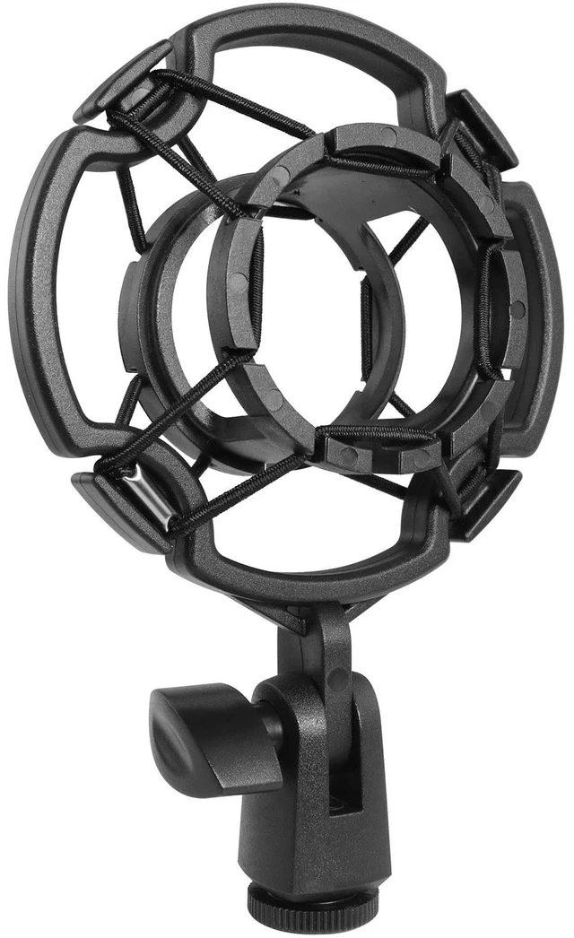 Main image of Microphone Shock Mount Universal Black Anti-Vibration Mic Holder for 42~46mm/1.65~1.81in Diameter Studio Condenser Mic, Mic Clip Holder