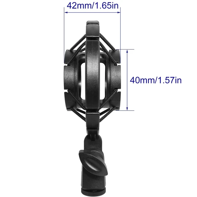 Alt view image 5 of 5 - Microphone Shock Mount Universal Black Anti-Vibration Mic Holder for 42~46mm/1.65~1.81in Diameter Studio Condenser Mic, Mic Clip Holder