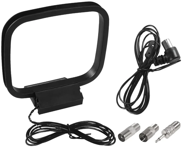 Main image of FM Radio Antenna 75 Ohm FM Antenna FM Coax Antenna and AM Loop Antenna with 3 Connectors for Indoor Home Stereo Receiver AV Audio Home Theater Receiver Power