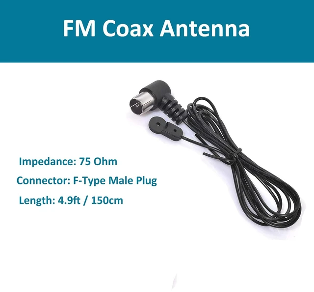 Alt view image 2 of 7 - FM Radio Antenna 75 Ohm FM Antenna FM Coax Antenna and AM Loop Antenna with 3 Connectors for Indoor Home Stereo Receiver AV Audio Home Theater Receiver Power