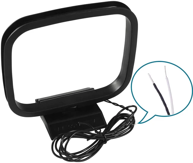 Alt view image 3 of 7 - FM Radio Antenna 75 Ohm FM Antenna FM Coax Antenna and AM Loop Antenna with 3 Connectors for Indoor Home Stereo Receiver AV Audio Home Theater Receiver Power