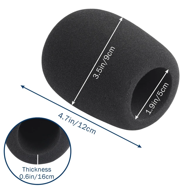 Alt view image 4 of 6 - Microphone Covers Foam 1-Pack, High Density Foam Mic Windshield Pop for Mic Condenser Microphone