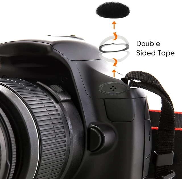 Alt view image 4 of 7 - 10 Pieces Camera Mic Windscreen Furry Camera Wind Muff Wind Cover Built in Microphone Outdoor Filter for DSLRs Mic Outdoor Windshield