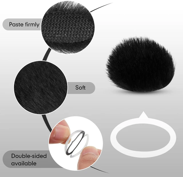 Alt view image 5 of 7 - 10 Pieces Camera Mic Windscreen Furry Camera Wind Muff Wind Cover Built in Microphone Outdoor Filter for DSLRs Mic Outdoor Windshield