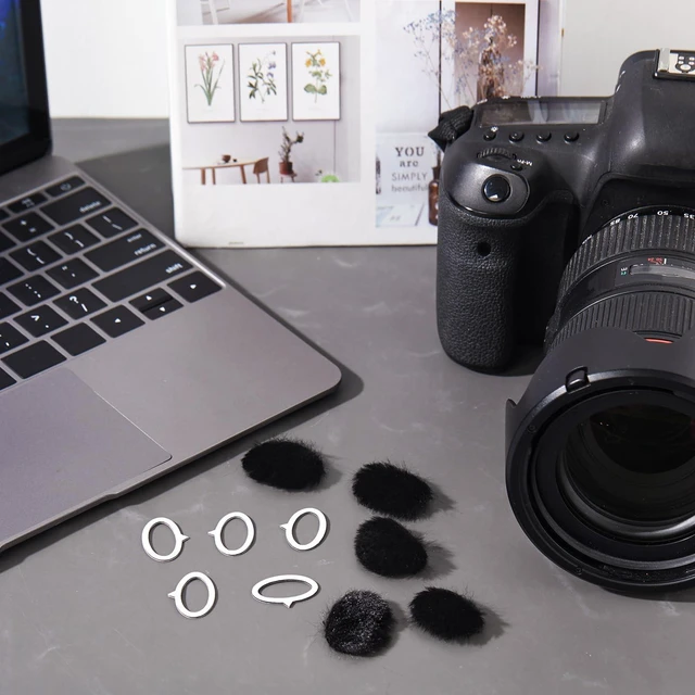 Alt view image 7 of 7 - 10 Pieces Camera Mic Windscreen Furry Camera Wind Muff Wind Cover Built in Microphone Outdoor Filter for DSLRs Mic Outdoor Windshield