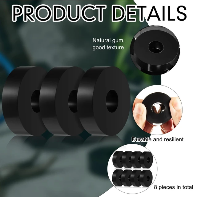 Alt view image 3 of 7 - 8 Pcs Rubber Isolation Pads Thick Rubber Washers 1.5 Inch OD | 0.5 Inch ID 0.4 Inch Thick, Mechanical Vibration Damping Pads, Anti Vibration Isolation Isolator Washer, Large Rubber Washers