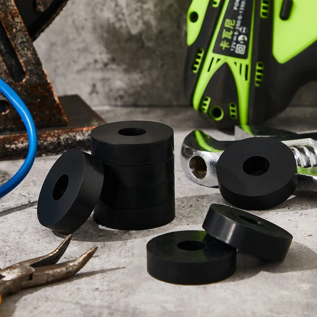 Alt view image 7 of 7 - 8 Pcs Rubber Isolation Pads Thick Rubber Washers 1.5 Inch OD | 0.5 Inch ID 0.4 Inch Thick, Mechanical Vibration Damping Pads, Anti Vibration Isolation Isolator Washer, Large Rubber Washers
