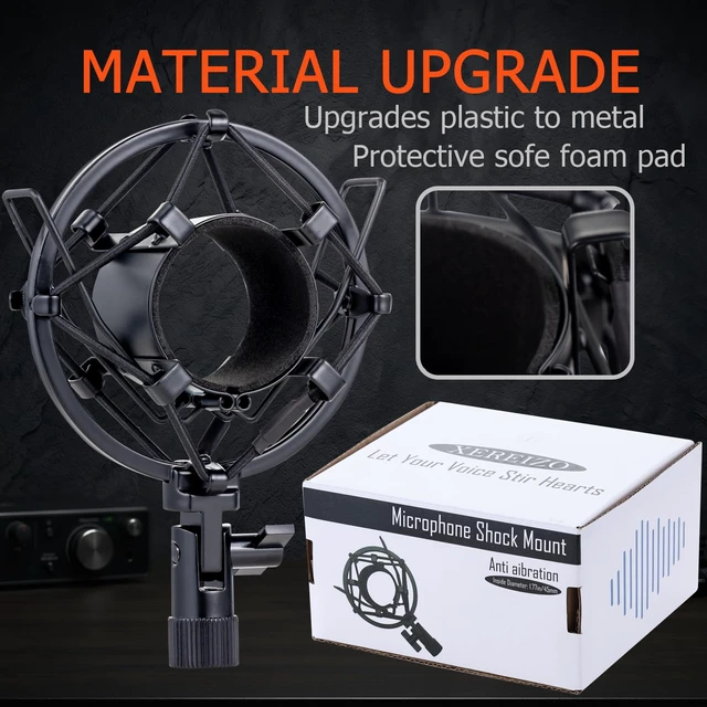 Alt view image 6 of 7 - Microphone Shock Mount, Metal Mic Holder Clip for 1.65-1.85"(42-47mm) Diameter Condenser Mics Reduce Vibration Noise and Improve Recording Quality for Bluebird Baby Bottle CAD U37 GXL2200