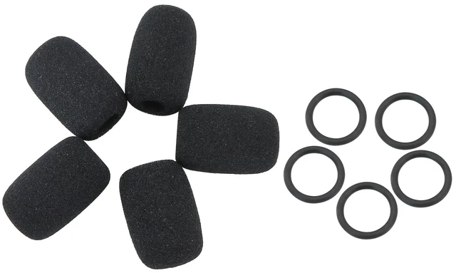 Main image of Headset Microphone Foam Covers Windscreen Replacement for Tactical Communication Headset Boom Mic (5 Pack & O-Rings)