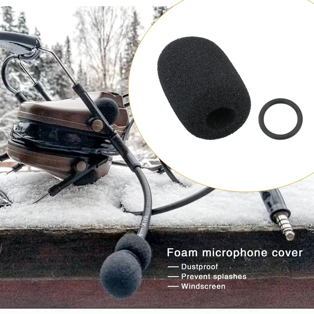 Alt view image 5 of 7 - Headset Microphone Foam Covers Windscreen Replacement for Tactical Communication Headset Boom Mic (5 Pack & O-Rings)
