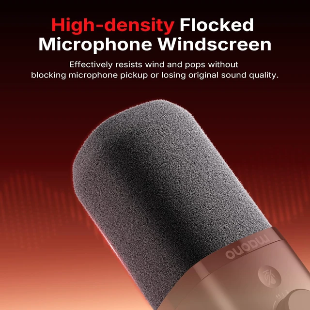 Alt view image 2 of 7 - Microphone Windscreen for PD100W Microphone High-Density Flocked Foam Mic Cover, Soft Flocked Foam for Noise Reduction & Mic Protection, Reusable & Easy to Clean, Dark Grey