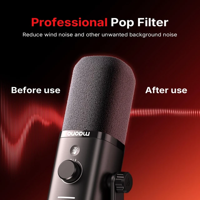 Alt view image 3 of 7 - Microphone Windscreen for PD100W Microphone High-Density Flocked Foam Mic Cover, Soft Flocked Foam for Noise Reduction & Mic Protection, Reusable & Easy to Clean, Dark Grey