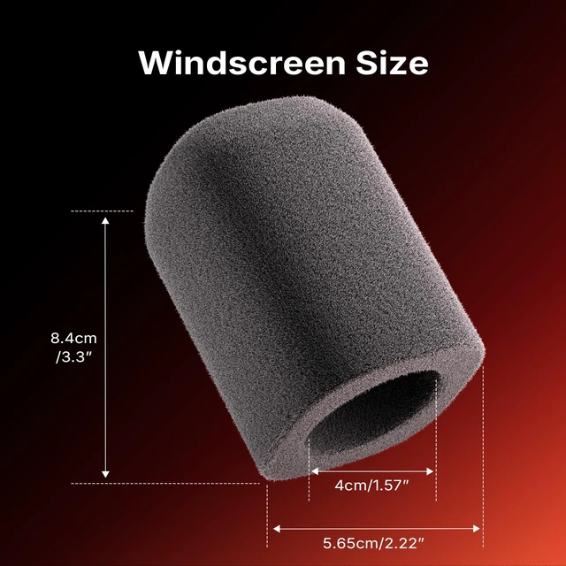 Alt view image 6 of 7 - Microphone Windscreen for PD100W Microphone High-Density Flocked Foam Mic Cover, Soft Flocked Foam for Noise Reduction & Mic Protection, Reusable & Easy to Clean, Dark Grey