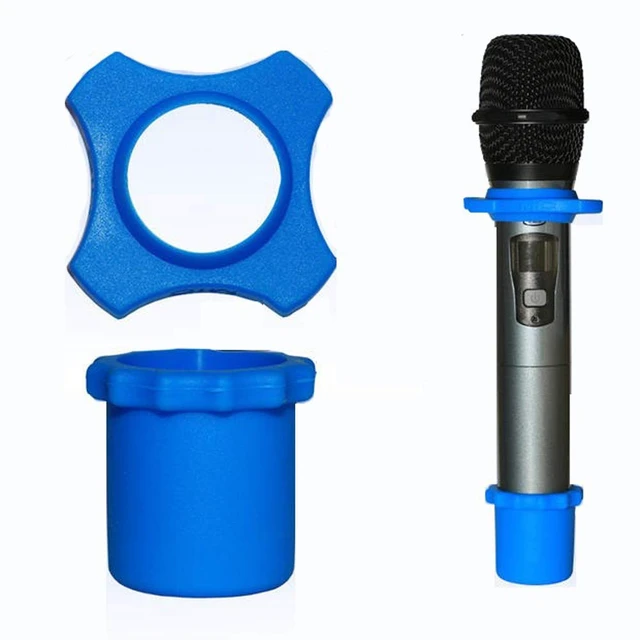 Alt view image 6 of 6 - 12 Pieces Shakeproof Anti-Rolling Handheld Microphone Windscreen Foam Cover & Mic Protection Silicone Ring & Bottom Rod Sleeve Holder Set for KTV Device(Color Random)