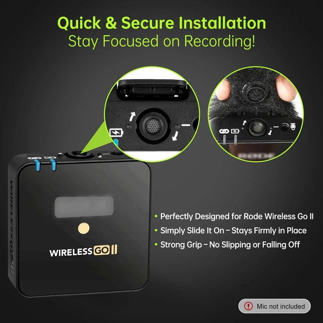 Alt view image 4 of 6 - Premium Furry Windscreen Windshield Dead-cat for Rode Wireless Go Microphones (2PCs-Black, Rode Wireless Go II)