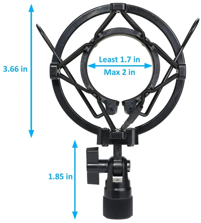 Alt view image 4 of 6 - AT2020 Shock Mount with Pop Filter - Foam Windscreen with Microphone Shockmount Reduces Vibration Noise and Blocks Out Plosives for Audio Technica AT2020 AT2035 ATR2500 Condenser Mic