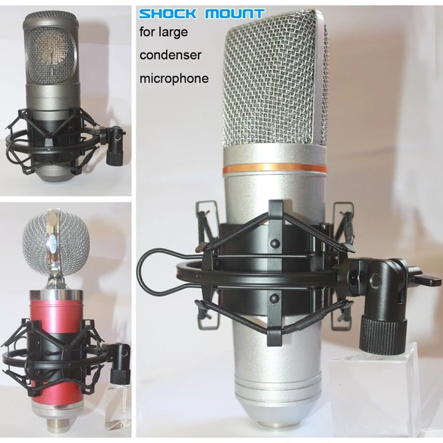 Alt view image 7 of 7 - Black Universal Microphone Shock Mount for Large Diameter Diameter 48-51mm Condenser Microphone Metal Construction