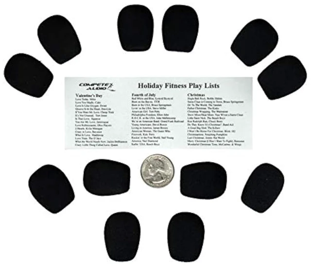 Main image of Standard Microphone Windscreens (Microphone Covers) 12-Pack Headset/Lapel (Lavalier) Fitness Leader/Gamer Pack Black
