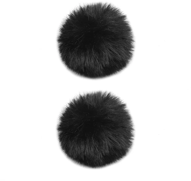 Main image of 2-Pack Black Windscreen for Hollyland Lark M2 Wind Screen Furry Deadcat Cover