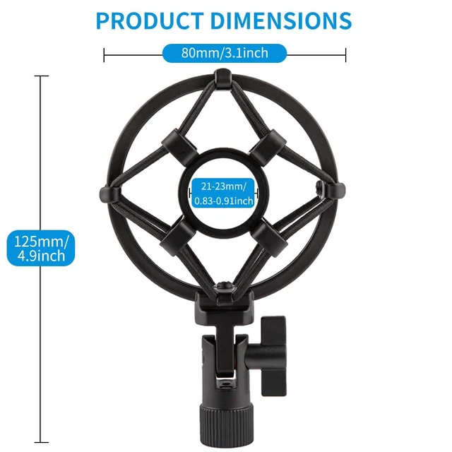 Alt view image 3 of 7 - Microphone Shock Mount for 21mm-23mm Small Diameter Size Instrument Condenser Mic or Shotgun Mic like Rode NTG-1 NTG-2
