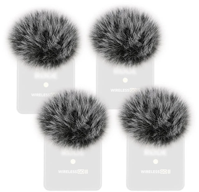 Main image of 4PCS Windscreen/Pop Filter for Rode Wireless Go II (2nd Gen) Microphones - Furry Mic Cover for Wind & Ambient Noise Reduction (Rode Wireless Go II, Black-White)