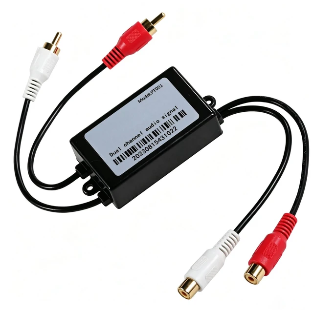 Main image of RCA Noise Isolator, Hum Noise Eliminator, RCA Ground Loop Noise Isolator Noise Filter for HiFi Stereo, Home Theater, Car Audio,No Bass Reduction