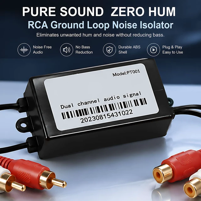 Alt view image 2 of 7 - RCA Noise Isolator, Hum Noise Eliminator, RCA Ground Loop Noise Isolator Noise Filter for HiFi Stereo, Home Theater, Car Audio,No Bass Reduction