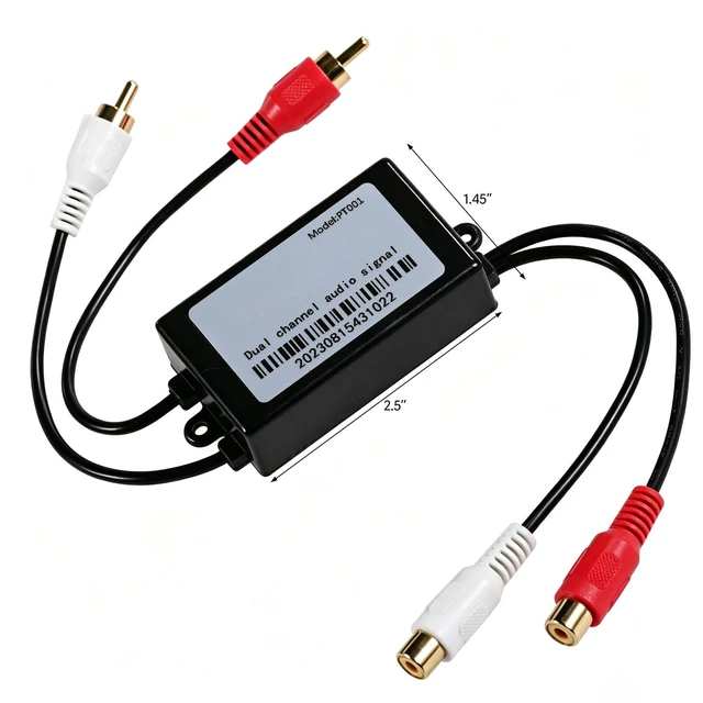 Alt view image 5 of 7 - RCA Noise Isolator, Hum Noise Eliminator, RCA Ground Loop Noise Isolator Noise Filter for HiFi Stereo, Home Theater, Car Audio,No Bass Reduction