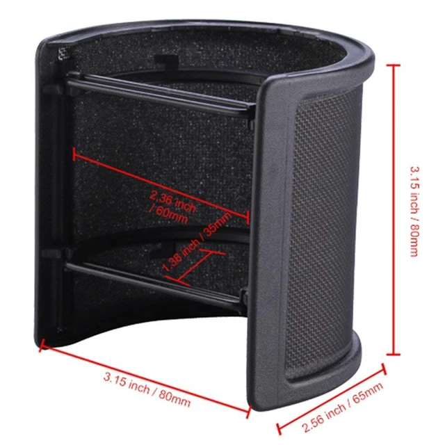 Alt view image 3 of 7 - Microphone Shock Mount with Pop Filter, Mic Anti-Vibration Suspension Shock Mount Holder Clip for Diameter 46mm-51mm Microphone