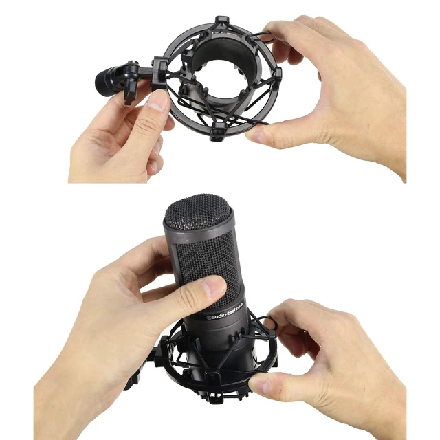 Alt view image 5 of 7 - AT2020 Shock Mount with Windscreen, Shock Mount Stand with Foam Pop Filter for Audio Technica AT2020 AT2035 AT4040 AT2020USB ATR2500x Condenser Micphone